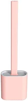 MBETA Soft Rubber Toilet Brush with Long Handle and Wall Hanging Design