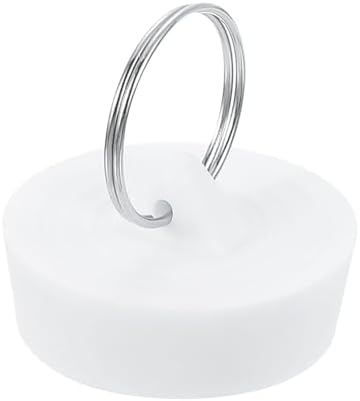 Uxcell Rubber Sink Plug with Hanging Ring White