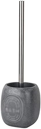 TOMYEUS Toilet Brush with Resin Holder Deep Cleaning