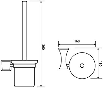 INPETS Chrome Screw Wall Mounted Toilet Brush Holder