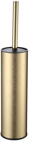 Premium Toilet Brush and Holder Set with Gold Finish