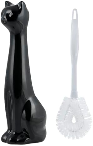 Allure Home Creation Black Cat Toilet Brush Holder and Brush Set 1