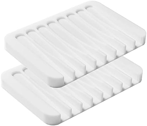 KAJUDA 2PCS Self Draining Soap Dishes with Anti-Slip Design
