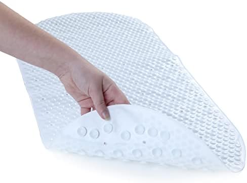 SlipX Solutions Non-Slip Oval Bath Mat - 15x275 Inch White