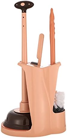 Cq Acrylic Toilet Brush and Plunger Set with Holder - Pink 1 Set