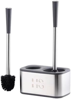 Home Simplified Stainless Steel Toilet Brush and Plunger Set