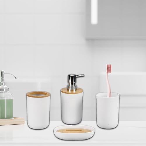 Ioensy 4X Bathroom Accessories Set White 1