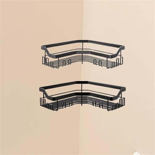 Corner Shower Caddy 2 Pcs No Drilling Black L
