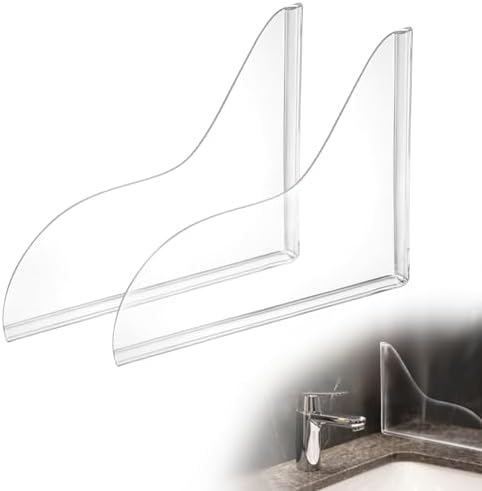 2 Pack Clear Waterproof Shower Splash Guards for Bathtub and Sink