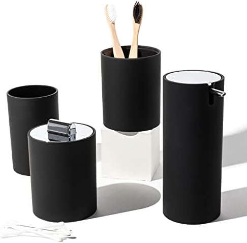VIRTUNE Matte Black Bathroom Accessory Set 4 Pcs
