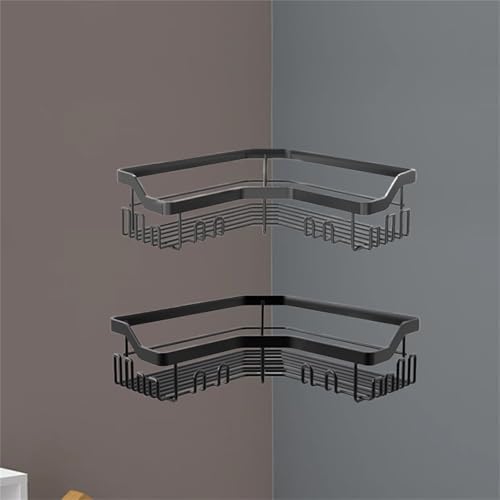 Corner Shower Caddy 2 Pcs No Drilling Black L