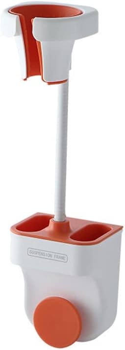 HOTRA Adjustable Showerhead Bracket with Hair Dryer Hook and Storage