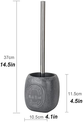 TOMYEUS Toilet Brush with Resin Holder Deep Cleaning