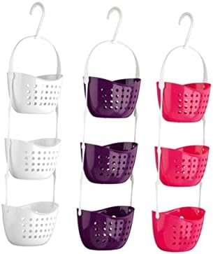 PRETYZOOM 3-Tier Bathroom Hanging Basket Organizer with Rotating Hooks