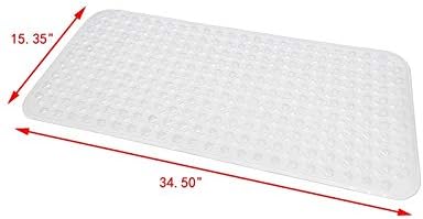 FixtureDisplays Bath Mat with Suction Cups 32x16 BPA Latex Phthalate Free