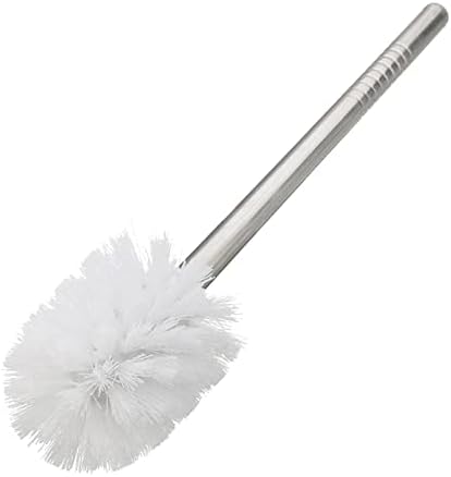 INPETS Chrome Toilet Brush with Frosted Glass Holder