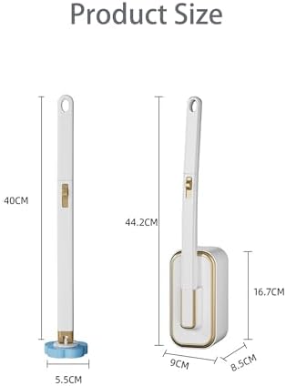 KIRIKIT Toilet Brush Kit with 48 Refills and Holder