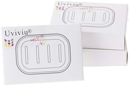 UVIVIU Plastic Soap Dish Container Keeps Soap Dry Easy Cleaning Grey Blue