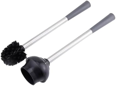 Home Simplified Stainless Steel Toilet Brush and Plunger Set