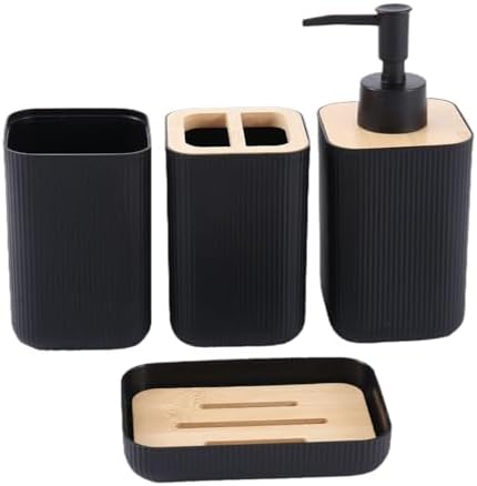 4Pcs Ioensy Bathroom Organizer Set 009 Black 1