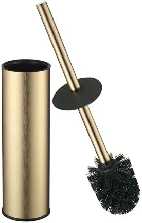Premium Toilet Brush and Holder Set with Gold Finish