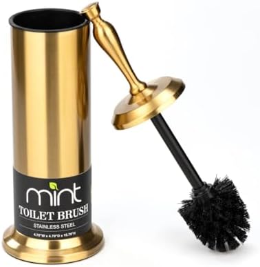 JV TEXTILES Toilet Brush with Aged Brass Holder