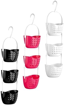 PRETYZOOM 3-Tier Bathroom Hanging Basket Organizer with Rotating Hooks