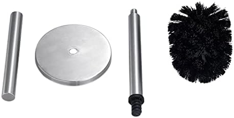INPETS Black Toilet Brush with Stainless Steel Holder