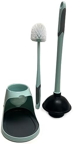 2-Piece Toilet Cleaner with Brush Caddy and Holder