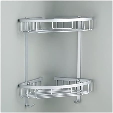 Aluminum Shower Caddy Double Tiers Triangle Bath Organizer