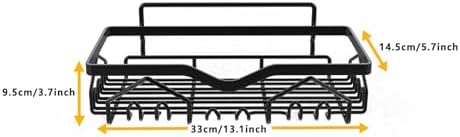 Wall Mounted Shower Caddy Organizer 3 Pcs No Drilling Black L