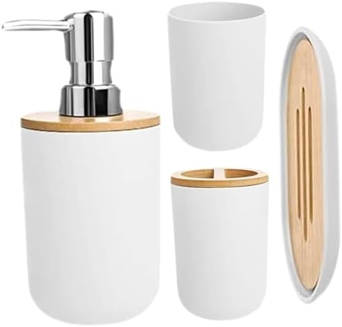 Veesper Bathroom Bin and Toilet Brush 4PCS Set 1