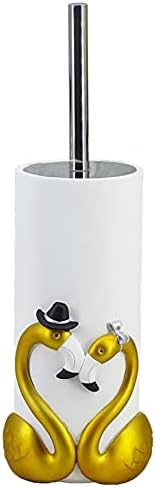 Elegant Royal Gold Flamingo Toilet Brush and Holder