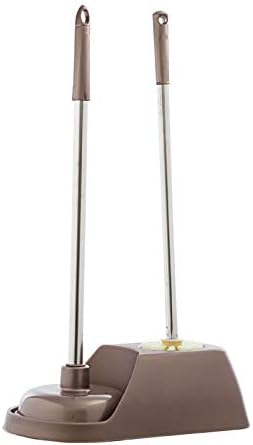 HEXEH Toilet Brush and Plunger Set with Holder GreyBrown
