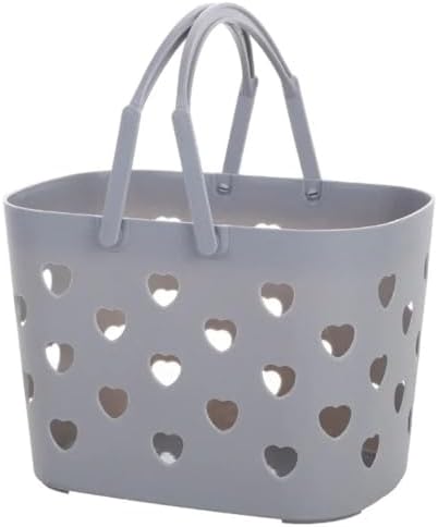 1PCS Heart-Shaped Portable Shower Basket with Handle