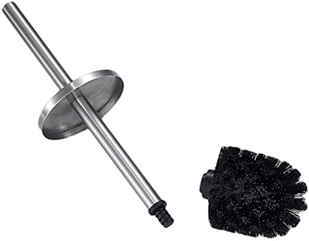 INPETS Black Toilet Brush with Stainless Steel Holder