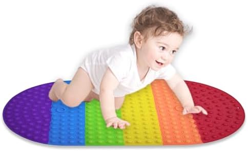 Tiamo Baby Bath Mat Non Slip with Rainbow Bubbles