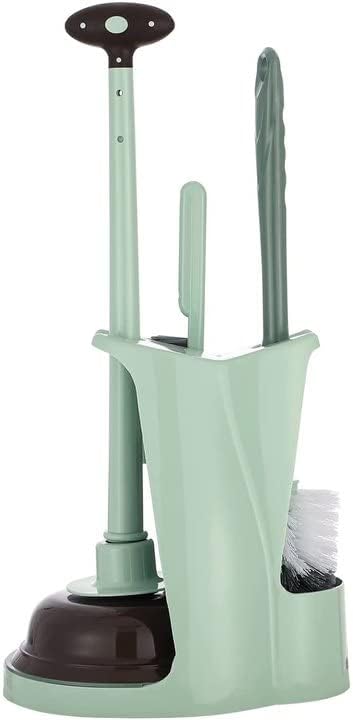 Cq Acrylic Toilet Brush and Plunger Set with Holder