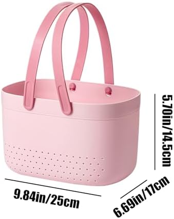 Multi-Scene Plastic Storage Basket with TPR Handle and Ventilated Design