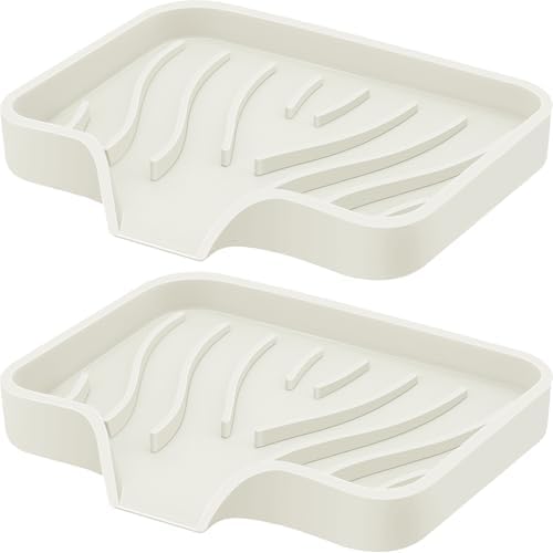 SAISN Silicone Soap Dish 2 Pack Self Draining