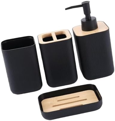4Pcs Ioensy Bathroom Organizer Set 009 Black 1