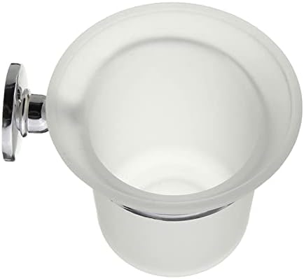 INPETS Chrome Toilet Brush with Frosted Glass Holder
