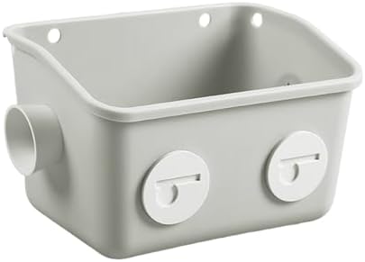 Shower Storage Basket With Hooks No Drilling Grey Organizer