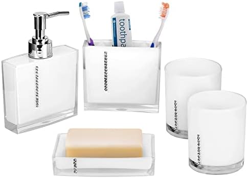 Estink 5-Piece Acrylic Bathroom Accessories Set White