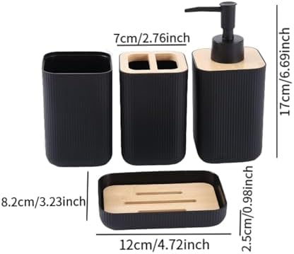 4Pcs Ioensy Bathroom Organizer Set 009 Black 1