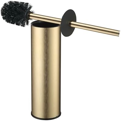Premium Toilet Brush and Holder Set with Gold Finish