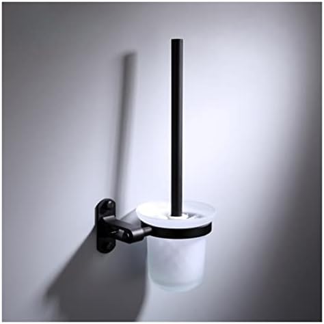 INPETS Black Aluminum Toilet Brush Holder with Suction Cup