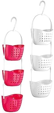 PRETYZOOM 3-Tier Bathroom Hanging Basket Organizer with Rotating Hooks