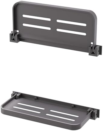 2 Pack Folding Wall Shelf for Bathroom Waterproof Aluminum 12 Inch Grey