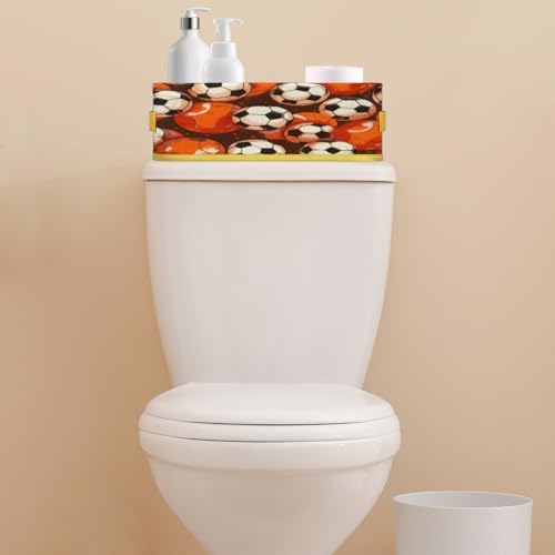 Skonsati Soccer Ball Toilet Paper Storage Basket with Handles
